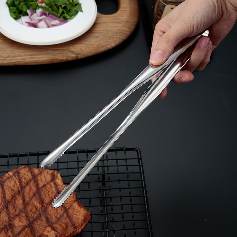 Long Handle Stainless Steel Food Clip Barbecue Tongs Meat Steak Ice Salad Clamp Cooking Utensils