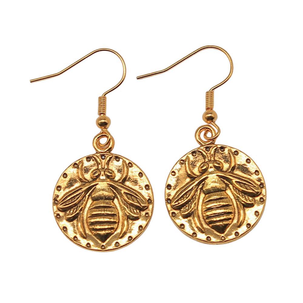 Hängeohrring Biene Wabe Minimalistische Schmuckkomponenten Ohrringgröße 18x19mm QE004