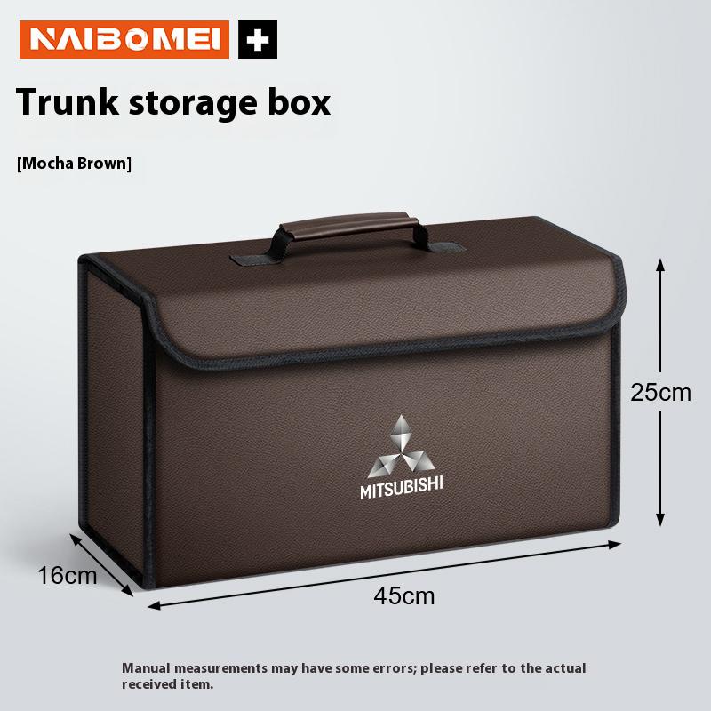 

For Mitsubishi Outlander Triton Colt Lancer EX Evolution X Pajero L200 Car Trunk Storage Box Organizer Foldable Container Bag коричневий