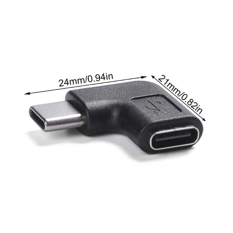 Right Angle USB C Male To Female Connector 90 Degree Bend Adapter 10Gbps Speed 5A Fast Charging Wide Compatibility