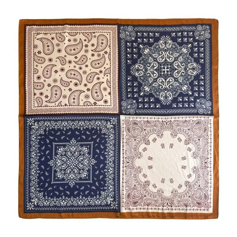 New cotton and linen small square scarf women's autumn and winter Korean version versatile cashew nut small scarf decorative belt neck protection warm