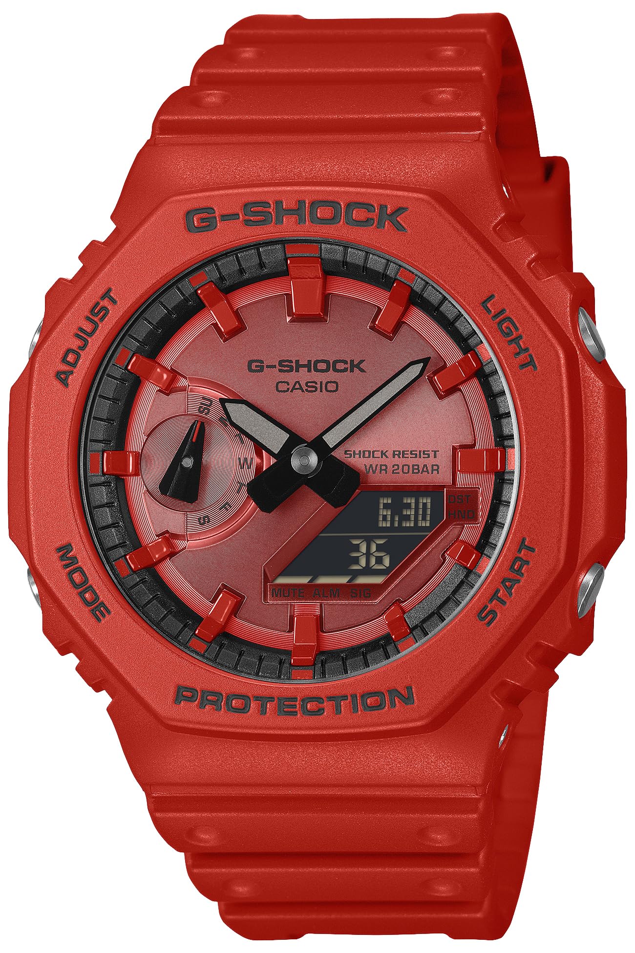 Часы Casio, изготовленные из экологически чистых материалов G-Shock GA-2100RRB-4AJF Мужские Красные,
