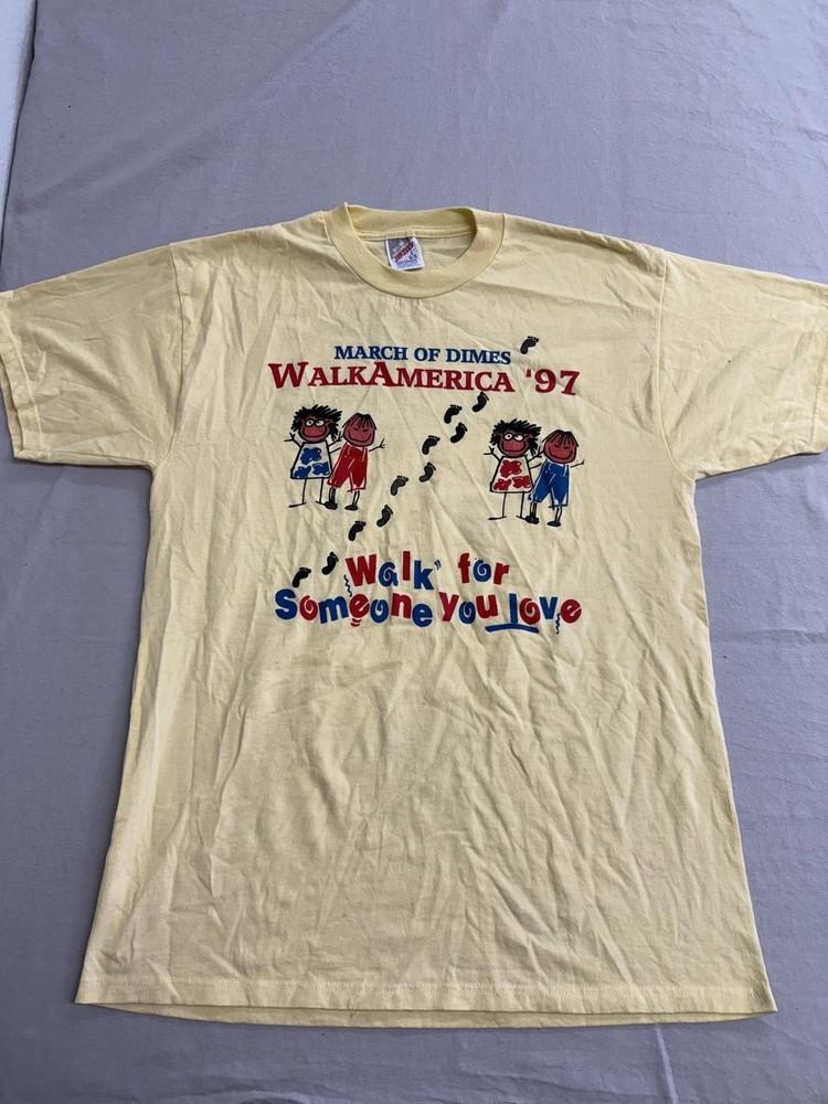 Vintage March of Dimes T-shirt Walk America 1997 Tee - L Unisex T-Shirt XXL