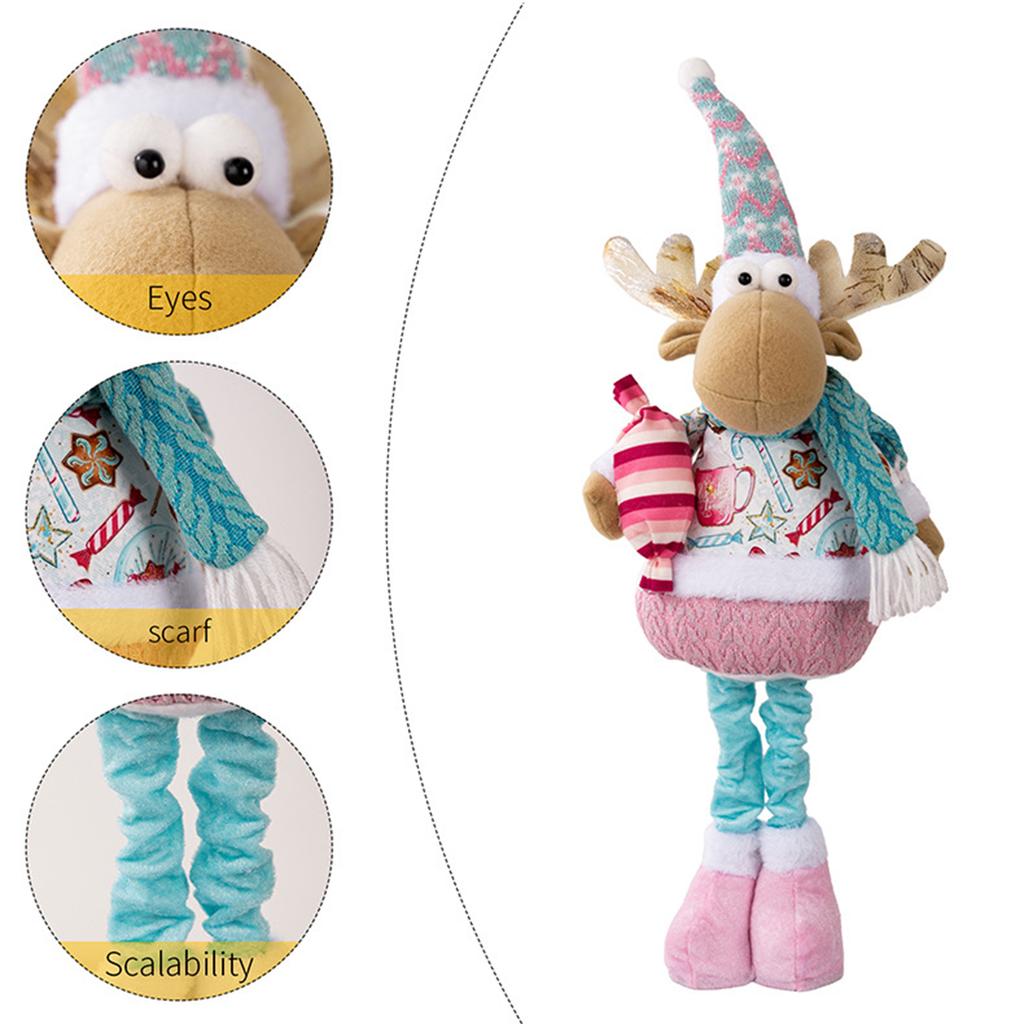 Teleskopische Weihnachtspuppe mit einziehbaren Beinen Schneemann Elch Alter Mann Rosa Teleskoppuppe Einziehbare Weihnachtspuppe für Zuhause
