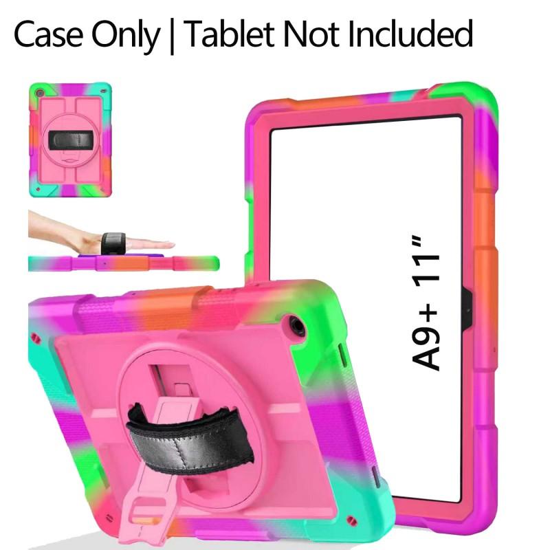 360 Rotating Tablet Case A9 Plus A11 Shockproof Anti-Slip Silicone Cover With Stand Magnetic Full Protection