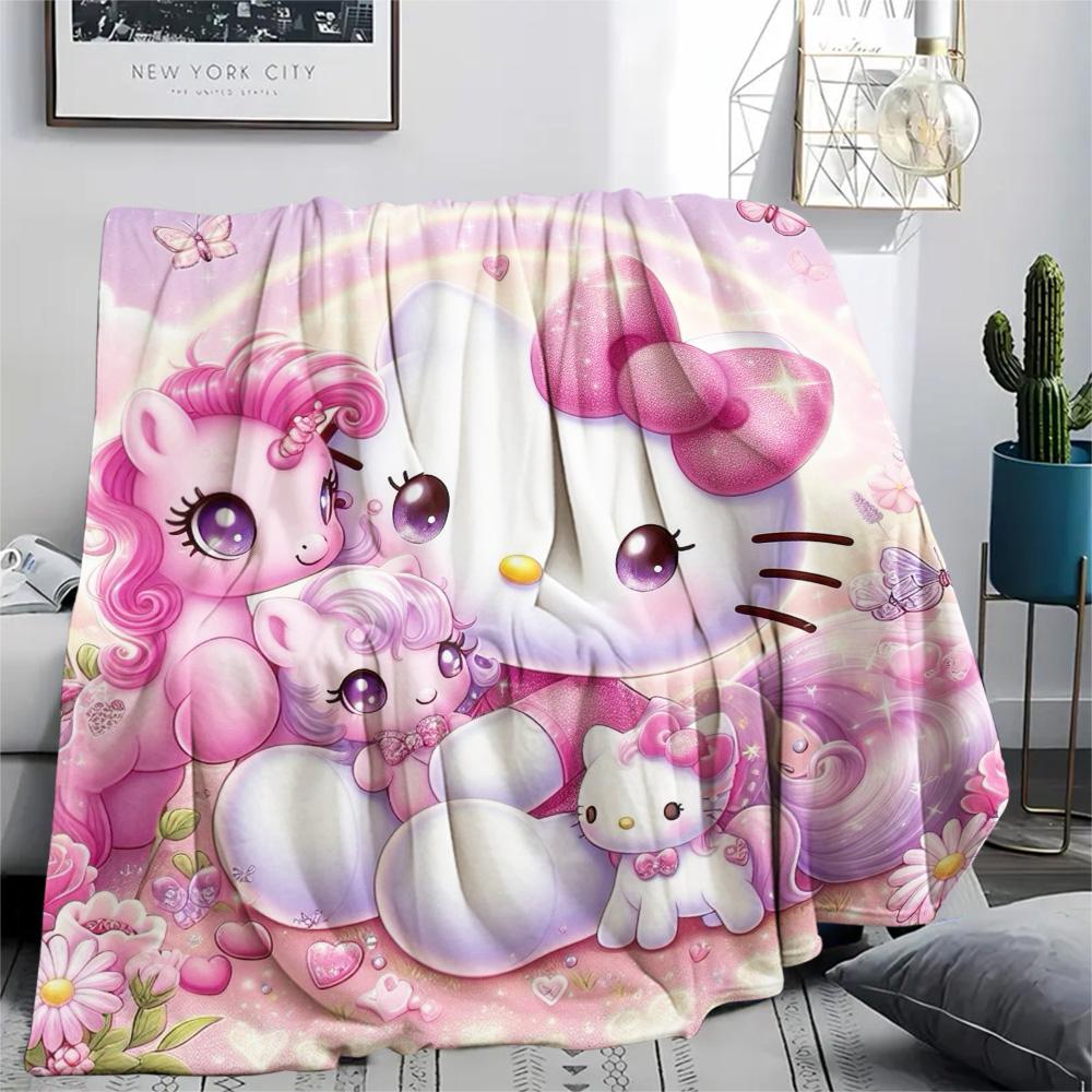 Cute Hello Kitty Pony Blanket Camping Trip Soft And Comfortable Machine Washable Outdoor Plush Blanket Air Conditioning Blanket