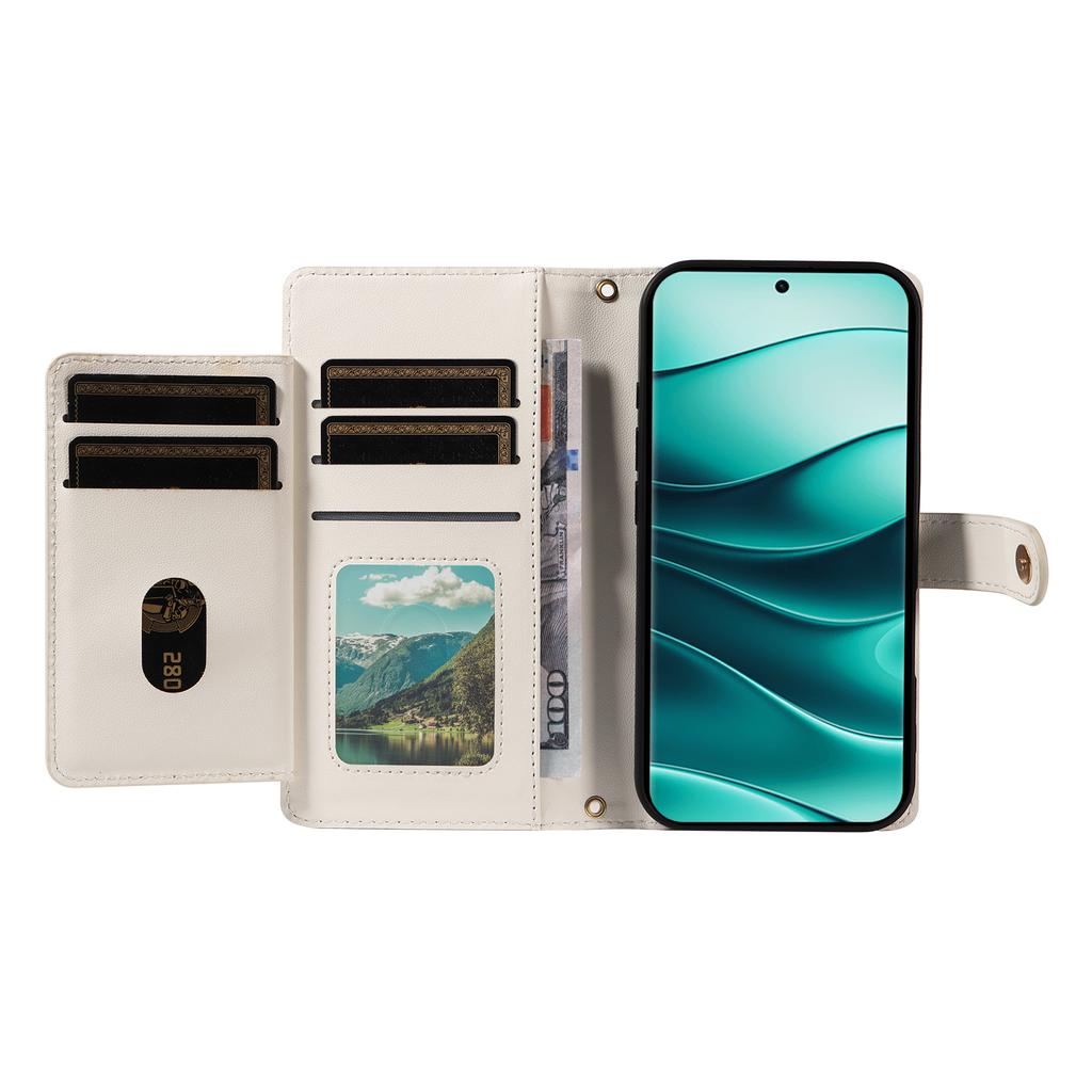 For Xiaomi Redmi Note 14 Pro+ 5G/Xiaomi Poco X7 5G/Xiaomi Redmi Note 14 Pro 5G Wallet Case with Straps,Rhombus Leather Stand Phone Cover