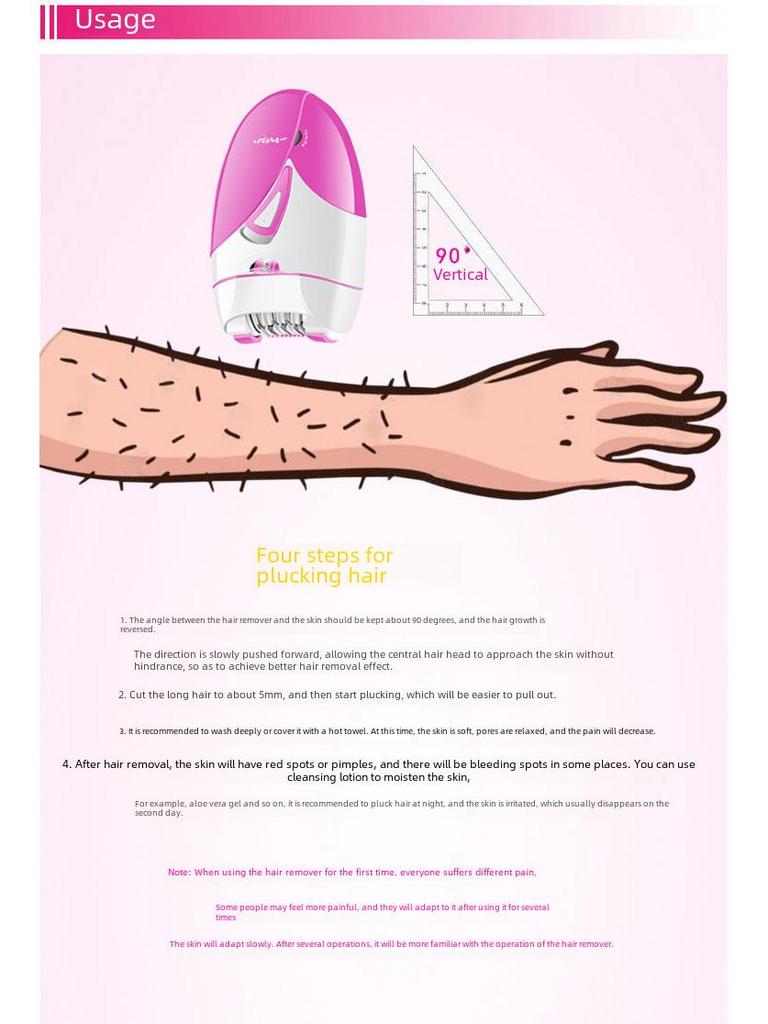 KEDA USB Wiederaufladbarer Haarentferner - Clip-Rad zur Haarentfernung am ganzen Körper und in den Achselhöhlen