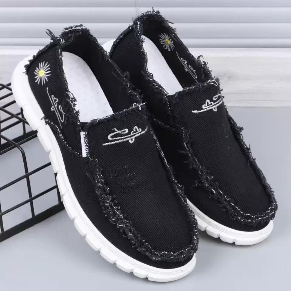 Canvas Shoes for Men, High-end Washed Canvas Casual Work Men's Shoes
