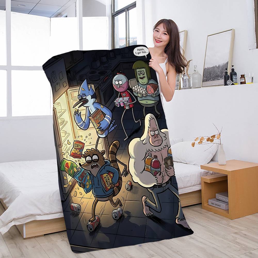 R-Regular Cartoon Show Microfiber Printed Beach Towel Mountain Climbing Yoga Beach Swimming Running Absorbent Soft Towel