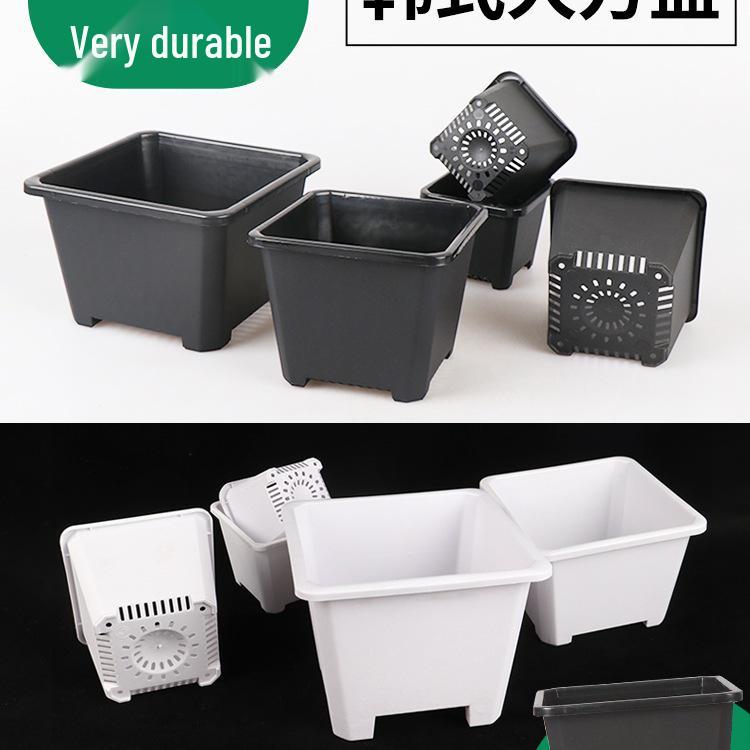 Thickened Black & White Square Bonsai and Succulent Pot