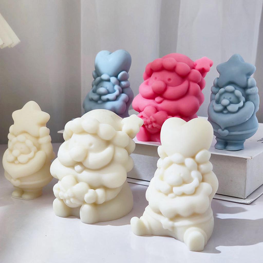 Santa Claus Love Star Decor Candle Silicone Mold Resin Epoxy Christmas Crafts DIY Ornament Jewelry Candle Making Tool