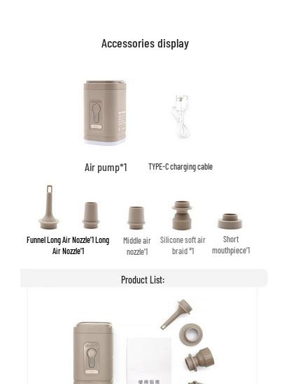 Multi-Functional Portable Electric Inflatable Pump for Camping Gear