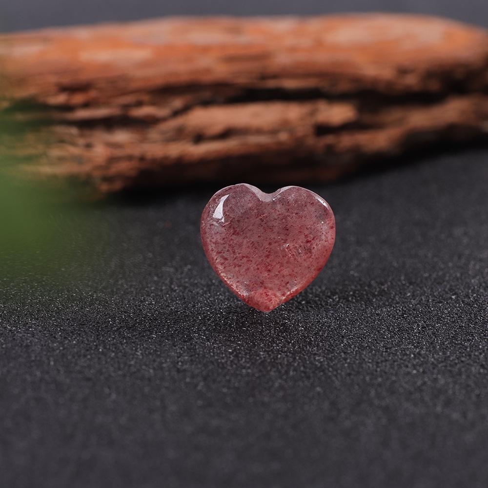 8x20mm Natural Stone Peach Heart Pendant - Crystal, Jade, Agate Gem for DIY Jewelry