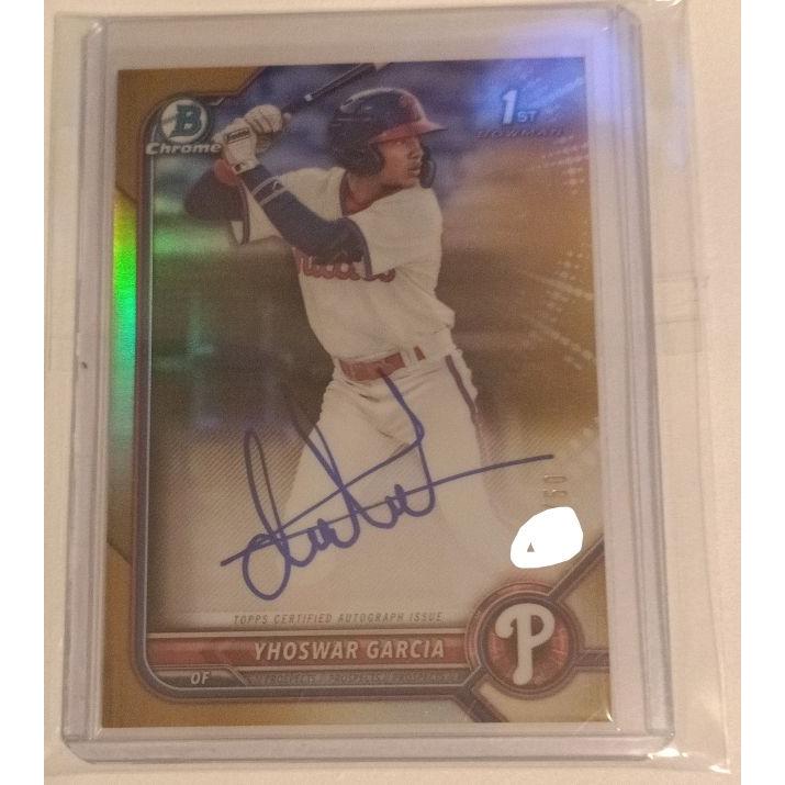 Used Topps MLB autographed card Bowman Chrome price reduced
