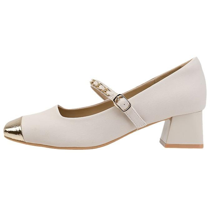 Yuanlitong Autumn New High Heels Women's Wear High-end Sense of National Style Leather Women's Shoes Mary Jane Color Matching Single Shoes Women