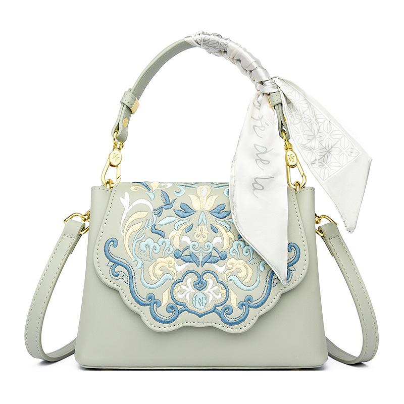 Tasche Crossbody-Tasche, Neue High-End-Damentasche, Modische Retro-Kunst, Schultertasche mit chinesischem Stil Stickerei
