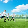 Football Goal Soccer Cage, 301 X 120 X 200 Cm, Epoxy-Coated Metal Frame, PE Netting, White
