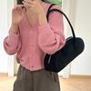 Women Suede Boston Tote Bag Suede Shoulder Bag Zipper Bowling Handbag Solid Color Multi-pocket Clutch Purse for Shopping Travel