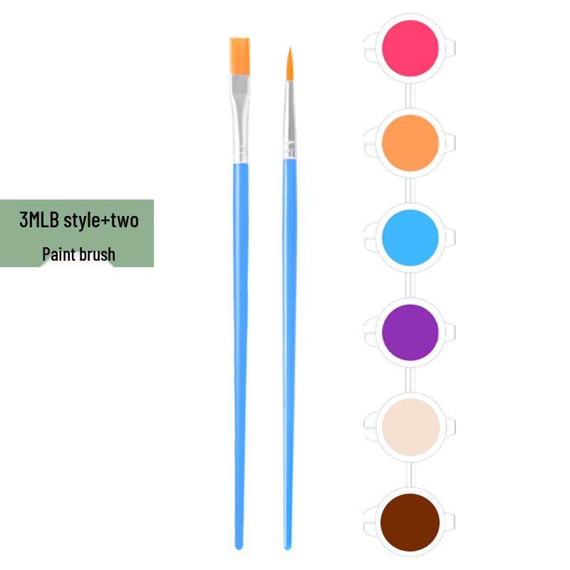 Set de 12 culori de vopsea acrilică pentru copii pentru artă studențească: 6-Pan & 8-Pan cu Benzi de Vopsea pentru Păpuși de Ipsos