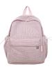 Schoolgirl Nylon Plaid Backpack With Fabric And Curved Shoulder Straps For High School Students