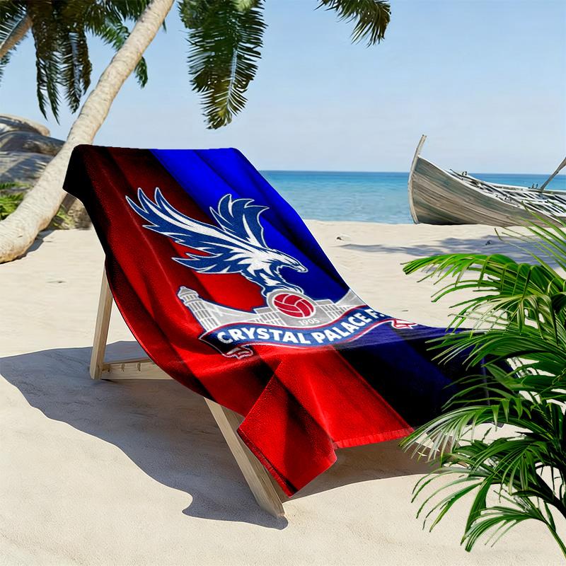 Serviette de plage imprimée Crystal Palace, Grande serviette douce à séchage rapide pour la plage, le camping, la natation