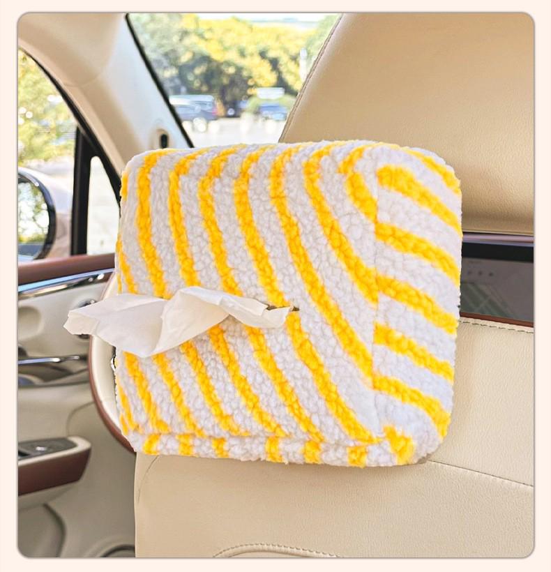 Creative Cartoon Car Plush Tissue Box - Hanging or Armrest Style