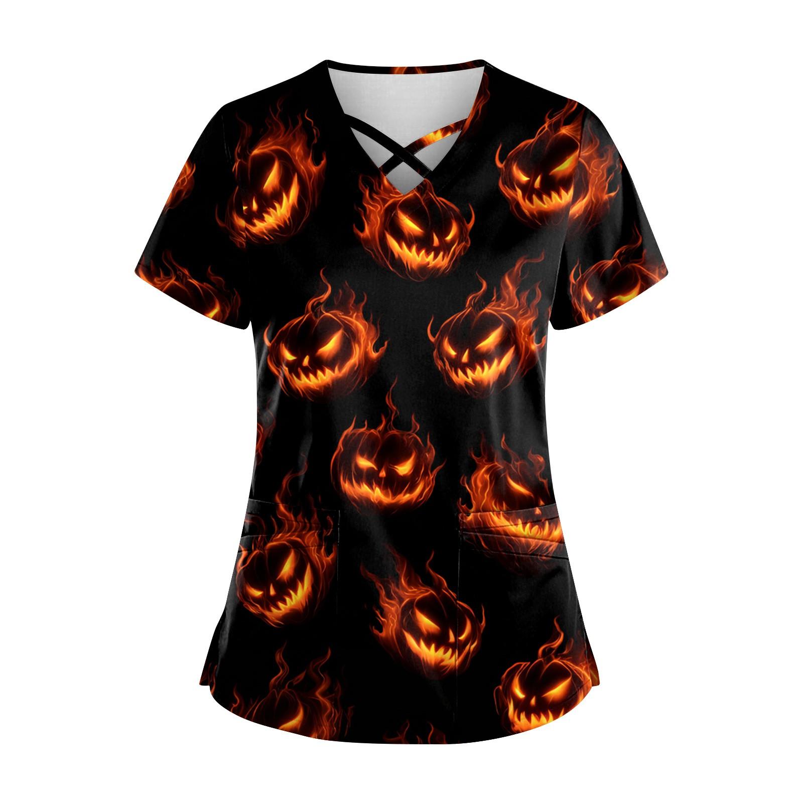 

Women s Short Sleeve Stagger V Neck Print Pocket Dry- Top XXXL чёрный