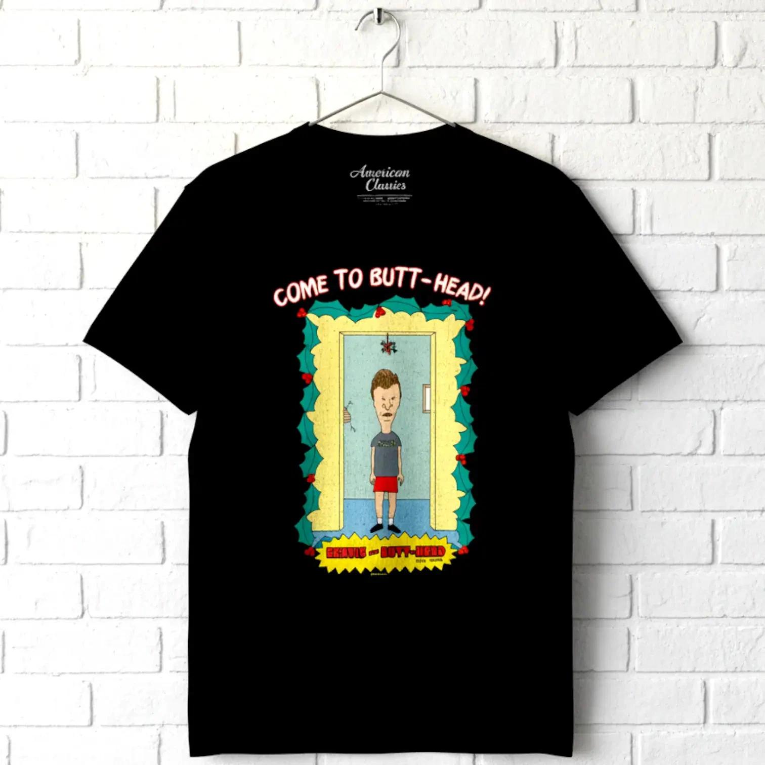 Beavis and Butthead Under the Mistletoe Men s T Shirt XXXL