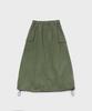 Slow Record House Nylon Cargo Long Skirt_Khaki