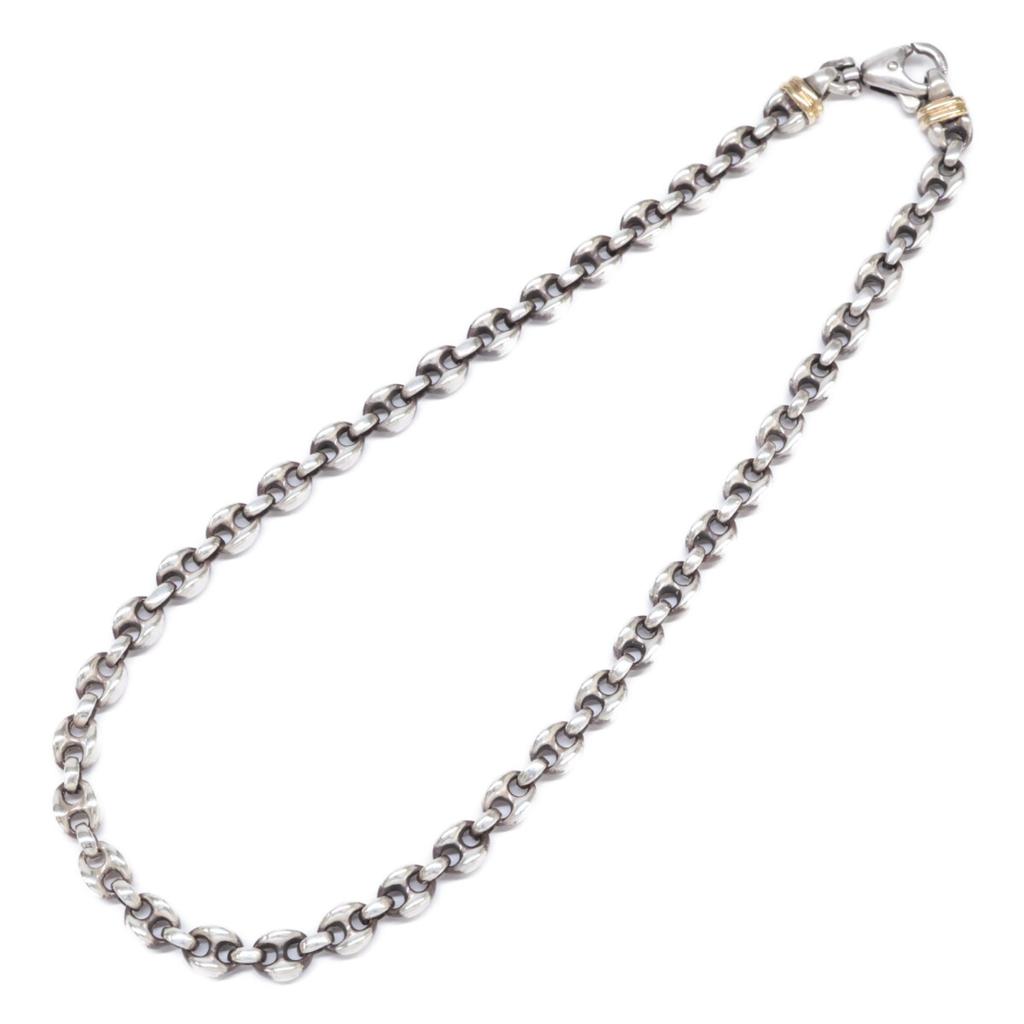 TIFFANY&Co. 925 x K18 Vintage Anchor Chain Necklace Silverx yellow goldUsed