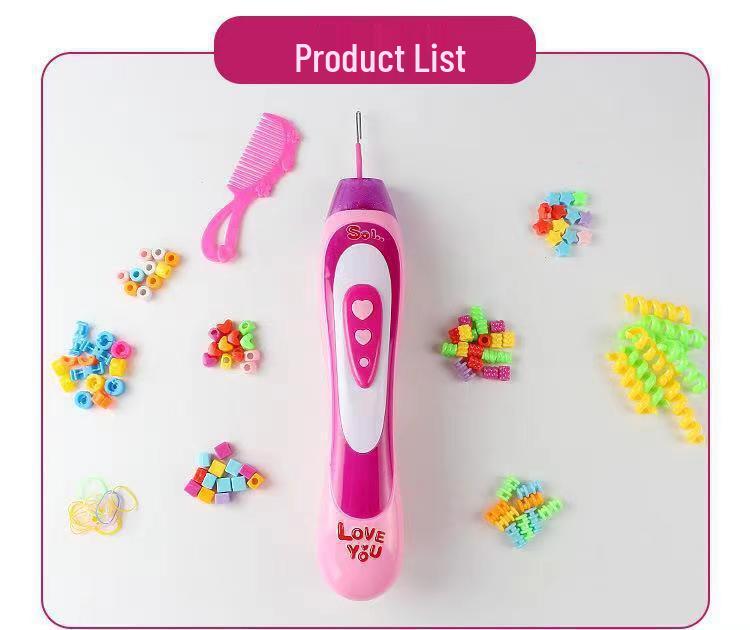 Hair Braider Toy Set for Girls - Role-Play Hairdressing and Braiding Accessories