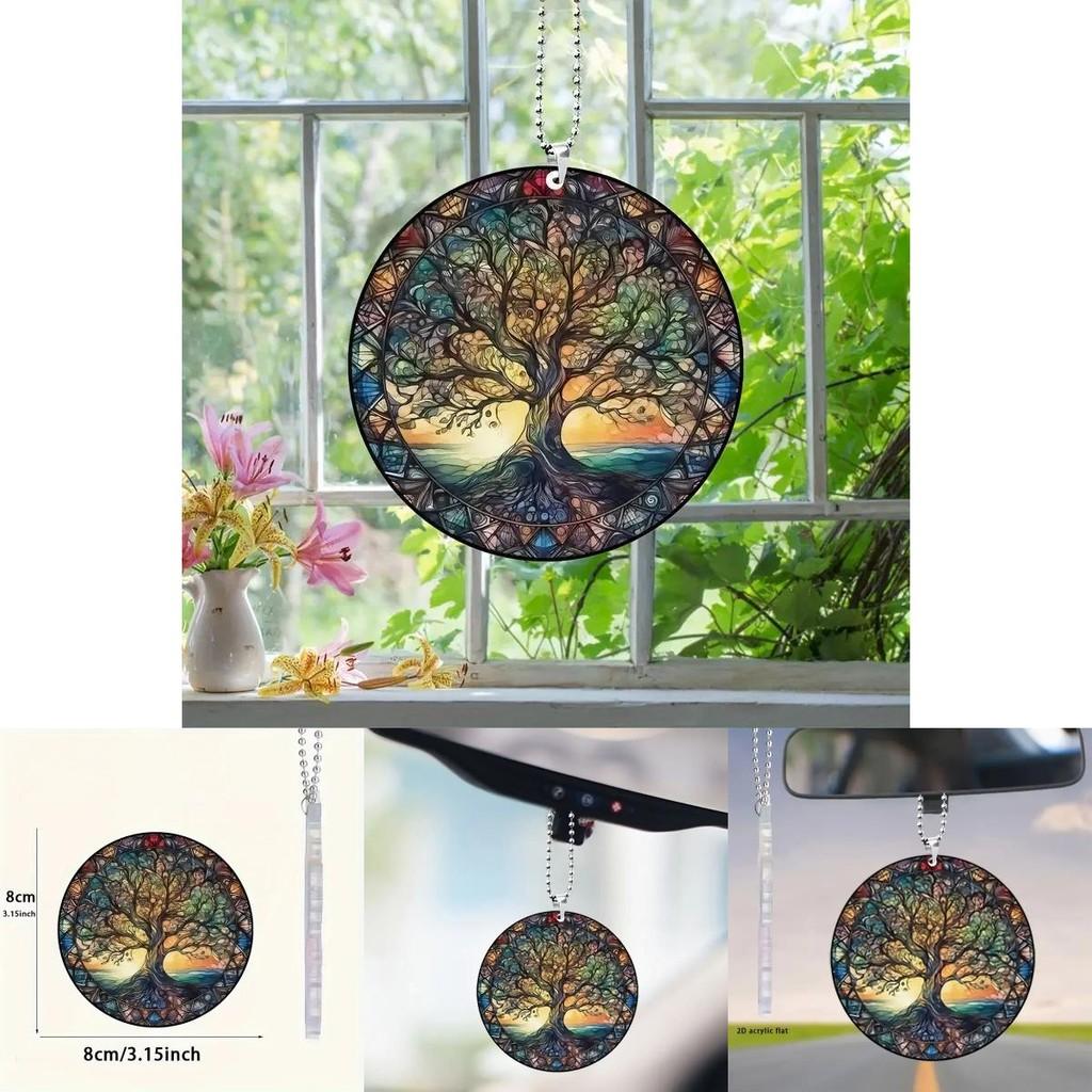 Round Unique Acrylic Ornament Delightful Car Decoration Gift For Special Occasions