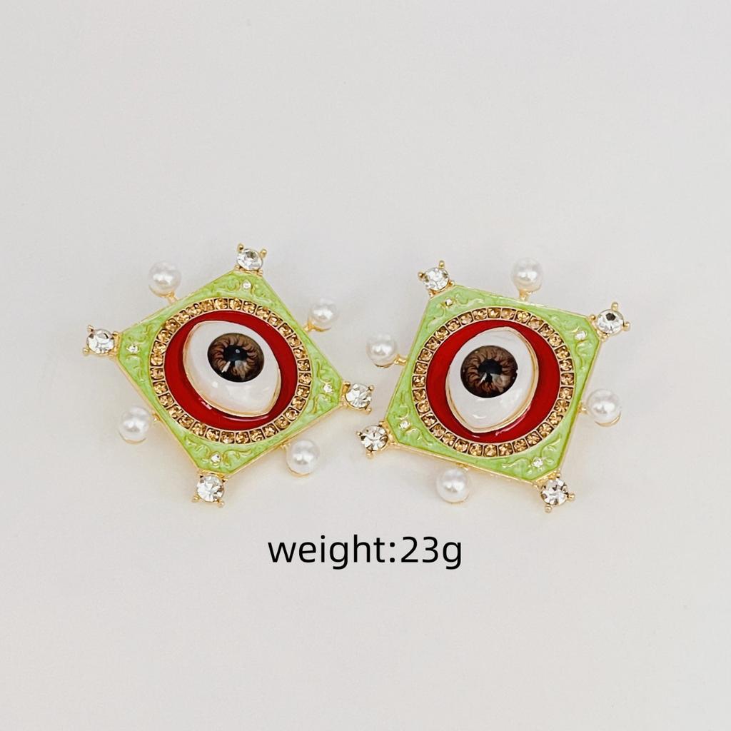 New Medieval Western Devil'S Eye Hot Sale Enamel Blue Eye Temperament Earrings Niche Earrings Women