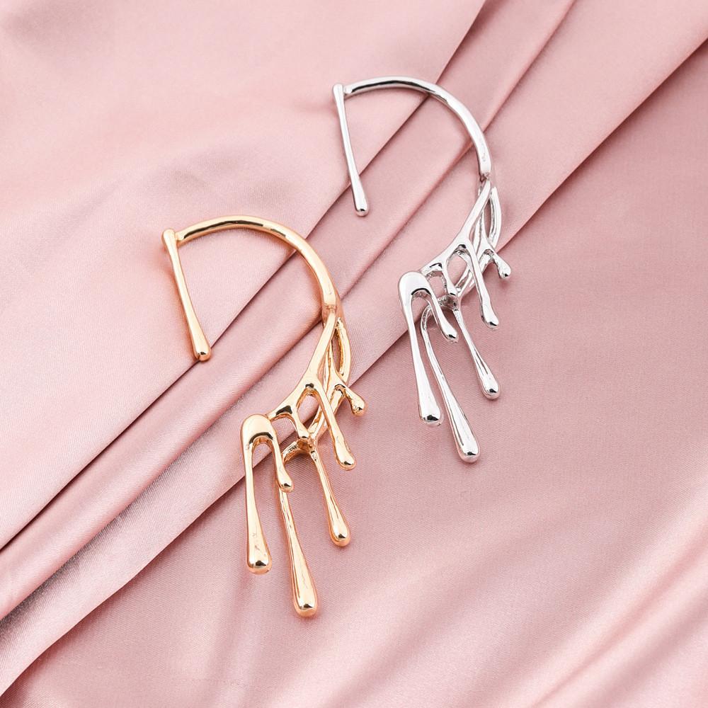 Alloy Chic Geometric Earrings With Irregular Lava Drop Design In Gold Silver And