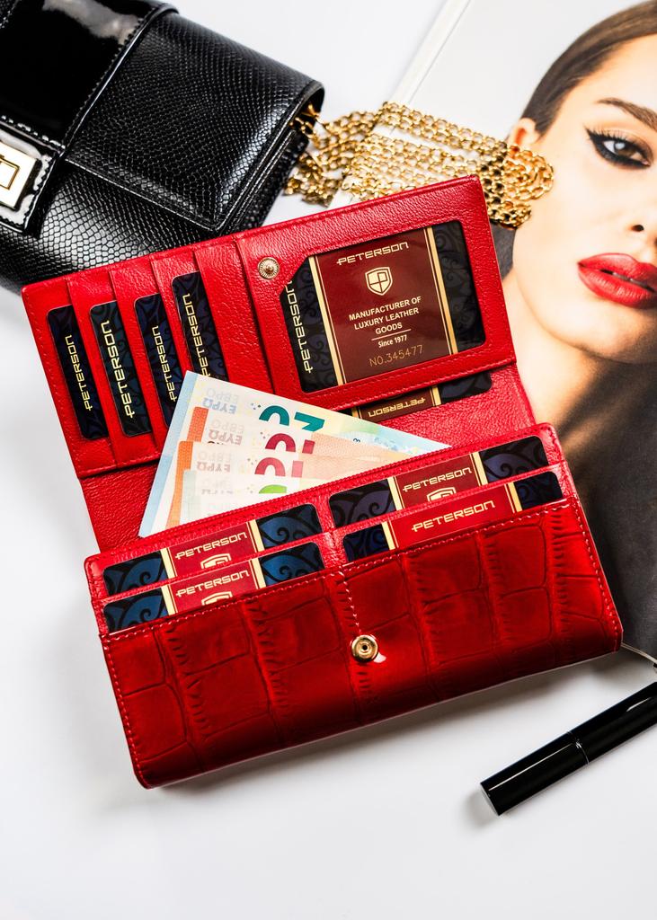 Women's Leather Wallet PTN 42106-CB-8720 Red