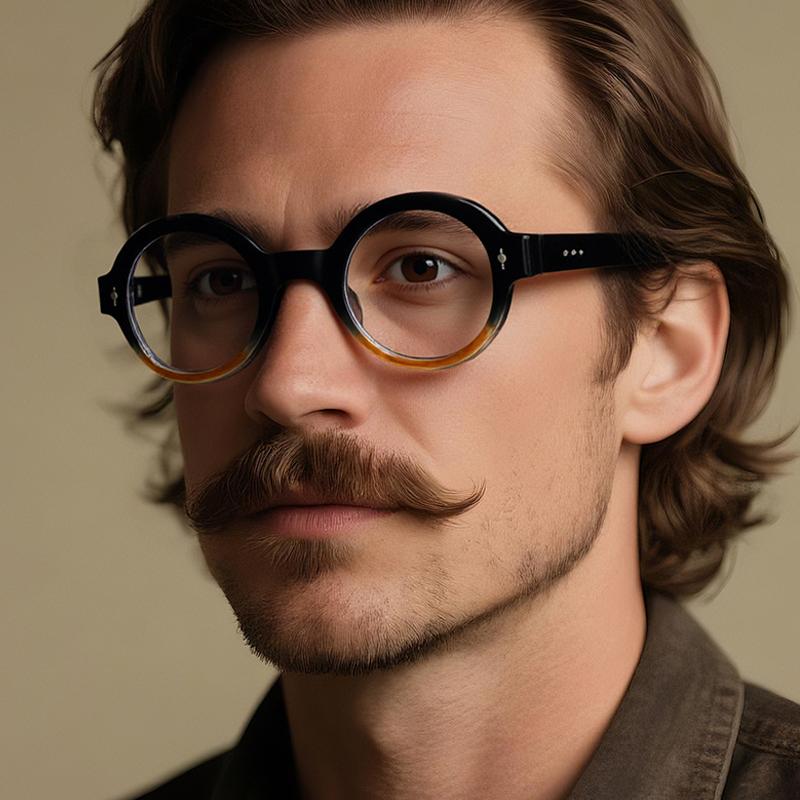 New Fashion Rivet Round Women Frame Myopia Glasses Prescription Nearsight Anti Blue Light Men Eyeglass