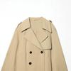 Womens Fashion Trench Coat With Belt Padded Shoulders Casual Loose Fit Fall Outerwear