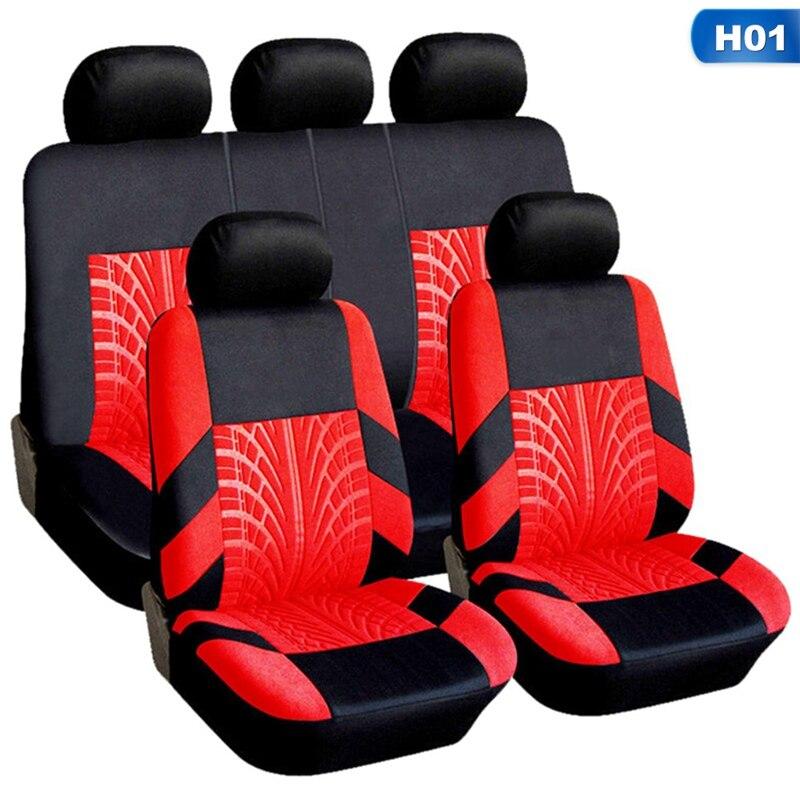 Universal Car Seat Covers Set Fit Most Cars Covers with Tire Track Detail Styling Four Seasons for Seat Protector Car Interior