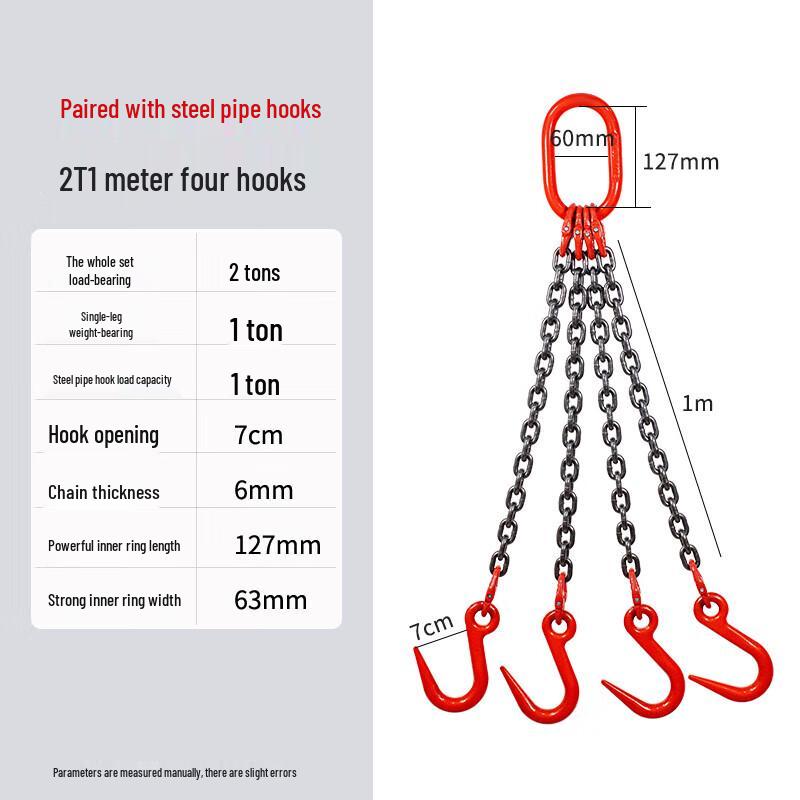 G80 Manganese Steel Lifting Chain Sling with Pipe Hooks