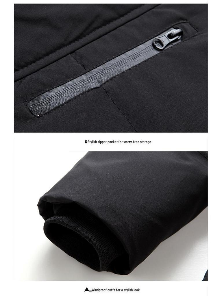 Winter Men's Business Down Jacket for Seniors - Thick, Warm, Plus Size Short Coat