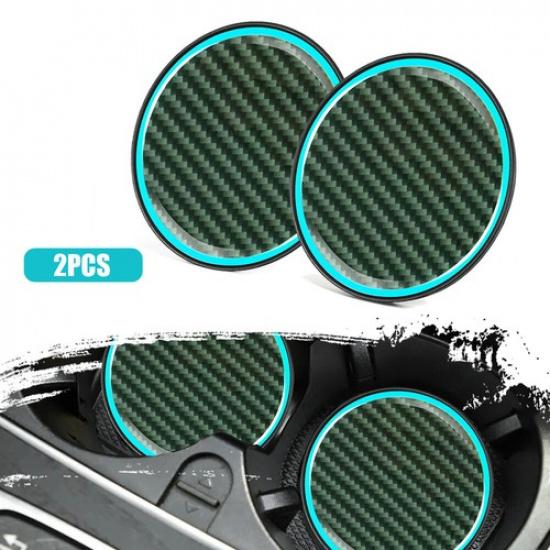 

2pcs Glowing Cup Pad Mat Coaster LED Car Waterproof Universal Auto Accessories