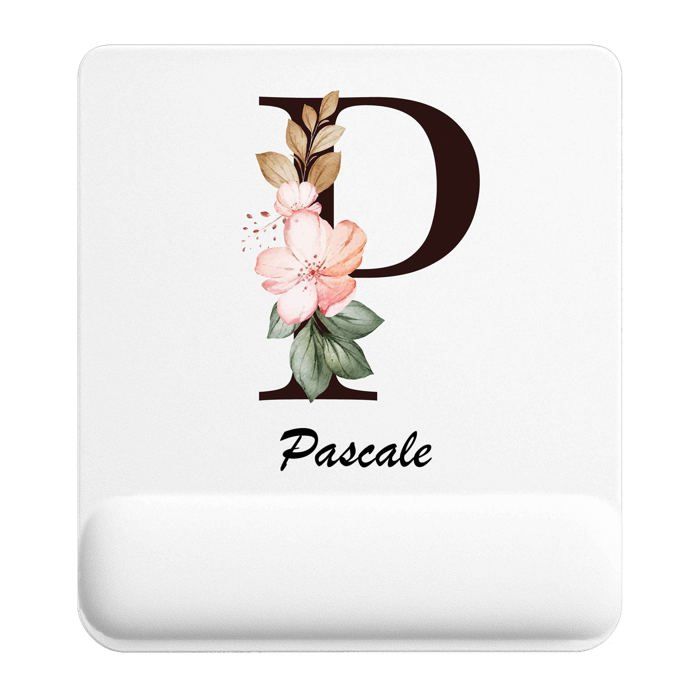 Tapis de souris - PLANETEE - Pascale Lettre Fleur - 22x18 cm - Surface lisse antidérapante - Ép. 3 mm