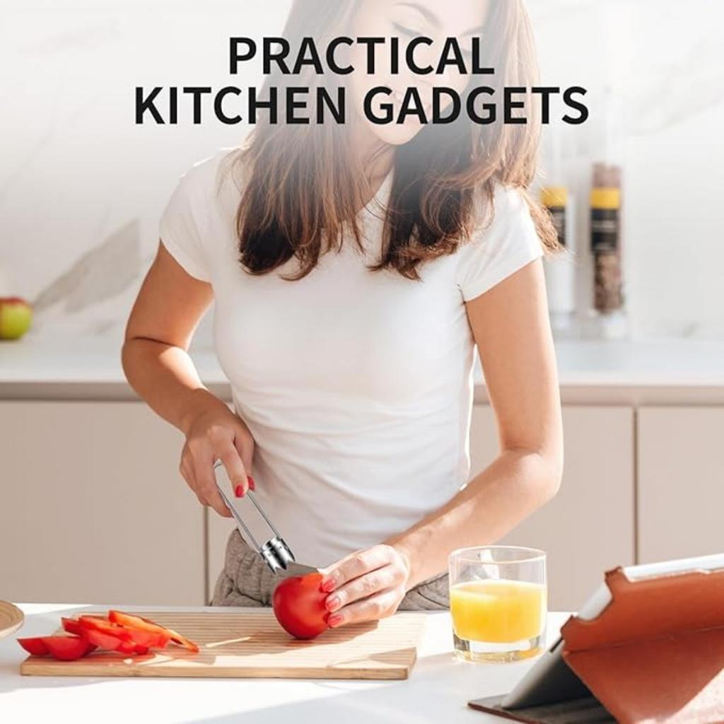 Pfefferentkerner, Apfelentkerner, Edelstahl, Silber, für Obst und Gemüse, 2 Stück