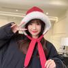 Korean Trendy Strap Warm Hat Ear Protection Cap Thickened Fleece-lined Bucket Hats Casual Versatile Ear Flap Cap Crossbody Bag