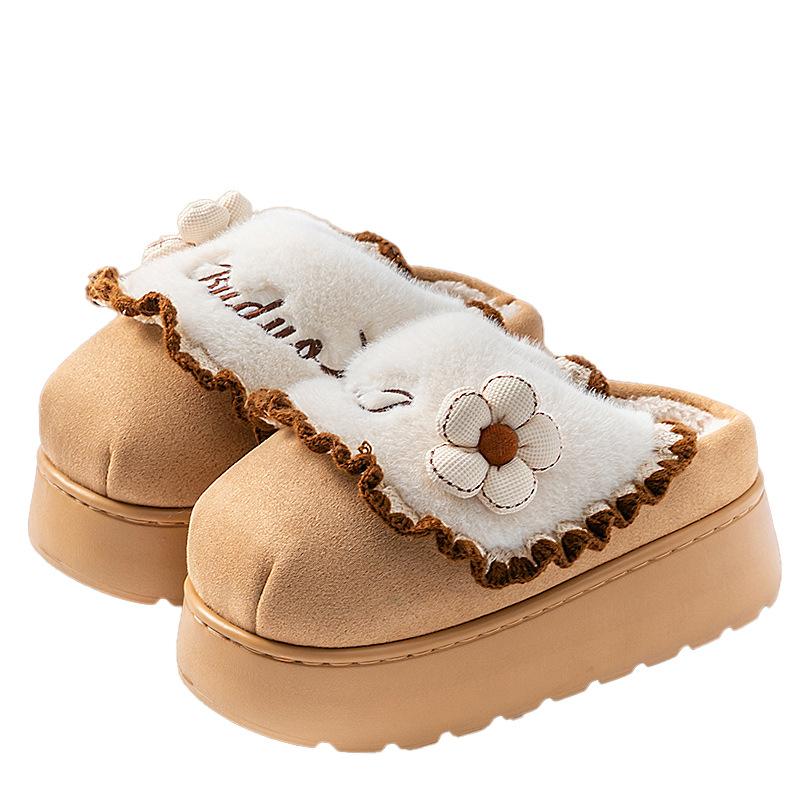 Source Cotton Slippers 2025 New Autumn and Winter Indoor Home Thick-soled Non-slip Velvet Thermal Shoes