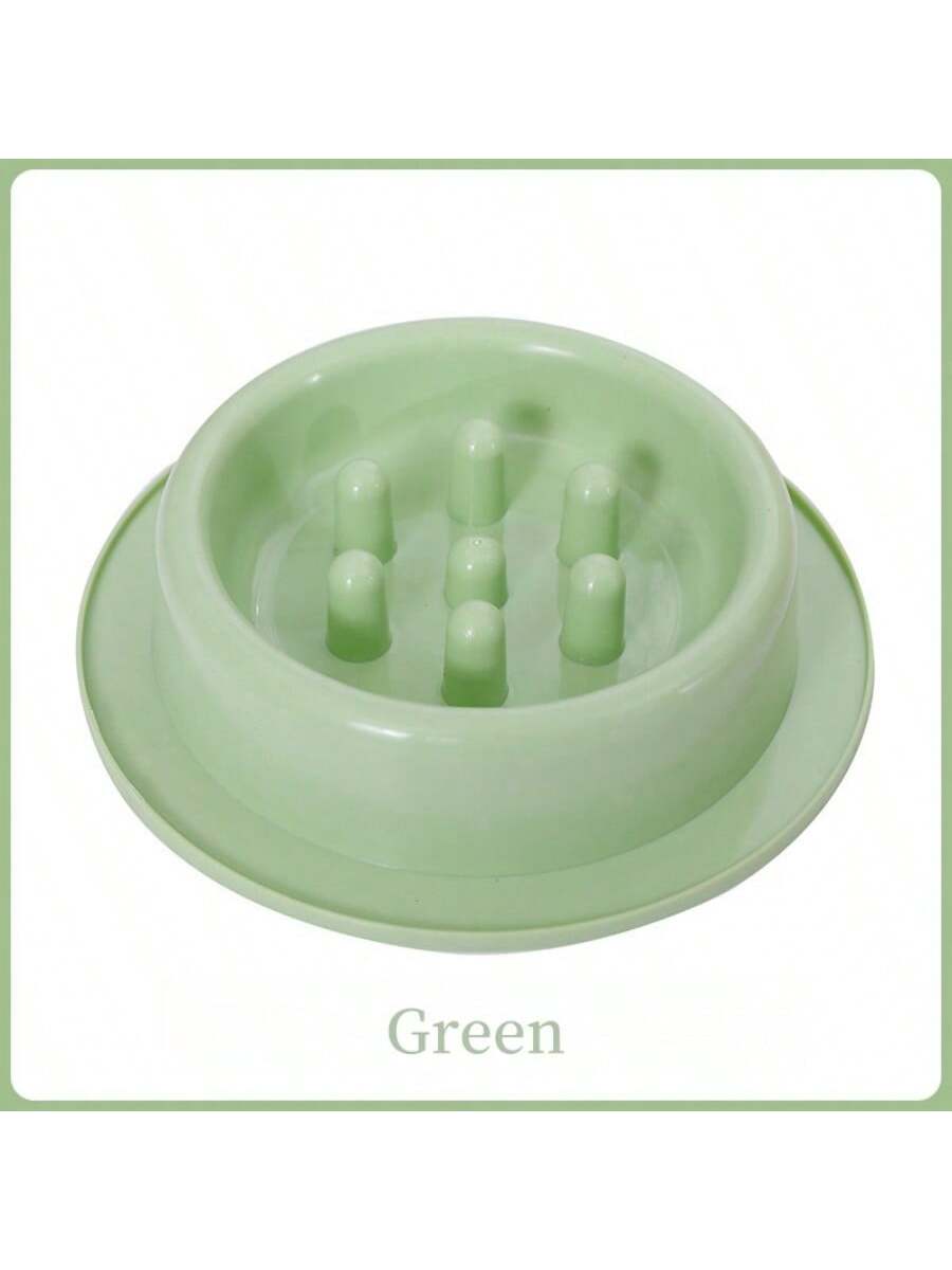 

1pc Pet Slow Feeder Bowl With Anti-Choke & Anti-Spill Function, Non-Slip Bottom For Small Dogs And Cats зелёный