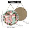 Vintage Christmas stocking print decorative Round Wooden Hanging Plaque festive natural wood wall sign holiday home decor front door ornament