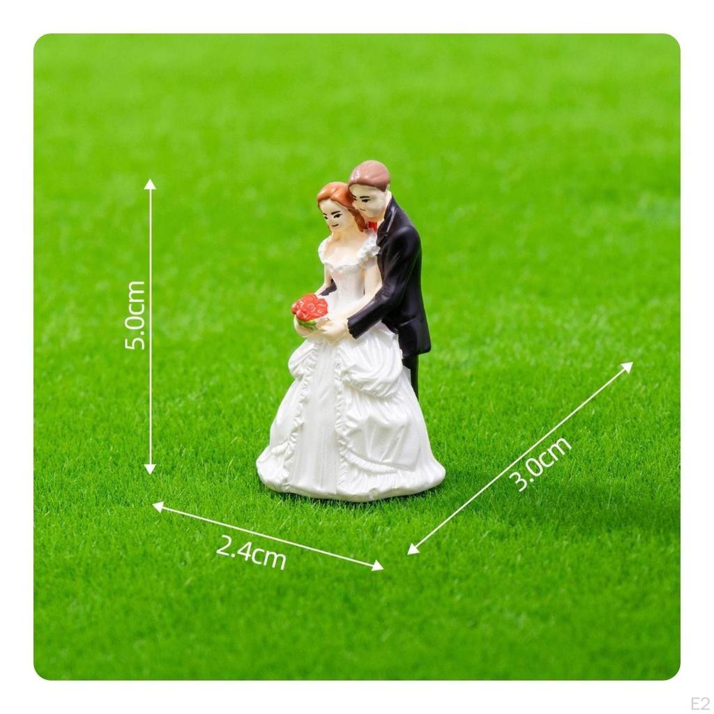 Bride and Groom Figurine Romantic Miniature Couple Figure Mini with for