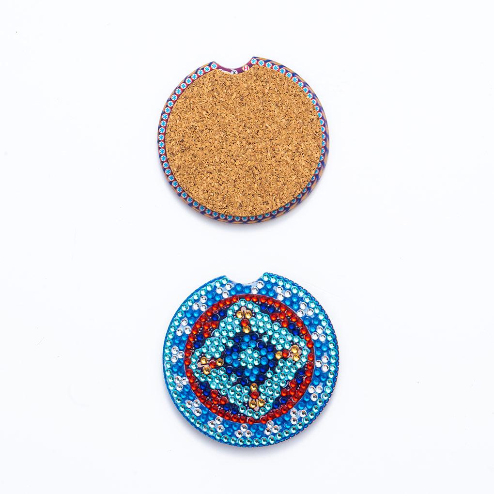 6 Pieces Crystal Car Coaster Rhinestone Coffee Milk Tea Cup Bottle Placemat Interior Automotive Portable Pad Round Mat